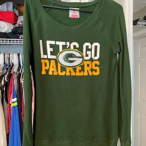 VS Pink Green Bay Packers Crew Neck